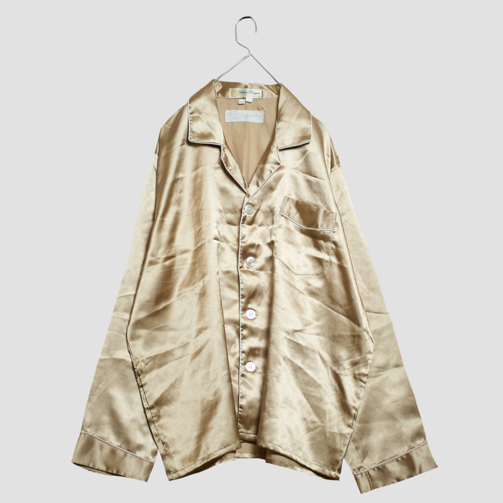 smooth operator / vintage used clothing pajamas setup silk gold 